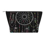 WSHFFILO Dark Dream Catcher bedruckte tägliche Aufbewahrungstasche Make-up-Tasche Reise-Kulturbeutel Kosmetiktasche, Schwarz , Einheitsgröße