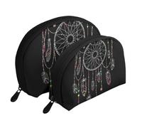 WSHFFILO Dark Dream Catcher bedruckte tragbare Tasche Clutch Tasche Make-up Tasche, weiß, Einheitsgröße