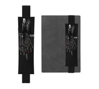 WSHFFILO Dark Dream Catcher bedruckter Leder-Stifthalter Lesezeichen Federmäppchen, Schwarz , Einheitsgröße, Münztasche