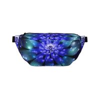 WSHFFILO Fantasy Blue Flower Printed Crossbody Waist Pack Casual Chest Bag