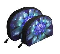 WSHFFILO Fantasy Blue Flower Printed Portable Bag Clutch Pouch Makeup Bag, weiß, Einheitsgröße
