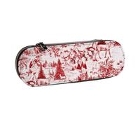 WSHFFILO Federmäppchen aus Leder, Motiv: Wildnis, Bär, Hirsch, bedruckt, tragbare Schreibwaren-Tasche