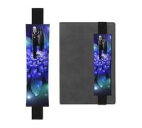 WSHFFILO Federmäppchen mit blauem Blumendruck, Leder, mit Lesezeichen, Federmäppchen, Schwarz , Einheitsgröße, Münztasche