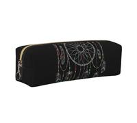 WSHFFILO Federmäppchen mit Motiv "Dark Dream Catcher", bedrucktes Leder-Federmäppchen, gold, Einheitsgröße, Münztasche