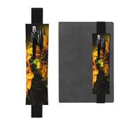 WSHFFILO Federmäppchen mit Sonnenblumen-Motiv, bedrucktes Leder, Stifthalter, Lesezeichen, Federmäppchen, Schwarz , Einheitsgröße, Münztasche