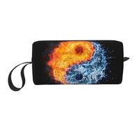 WSHFFILO Federmäppchen mit Yin-Yang-Feuer-Wasserdruck, kleine Make-up-Tasche