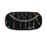 WSHFFILO Federmäppchen, Motiv: Dark Dream Catcher, bedruckt, Federmäppchen, tragbare Schreibwaren-Tasche, Schwarz , Einheitsgröße, Münztasche