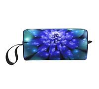 WSHFFILO Federmäppchen, Motiv: Fantasy Blue Flower bedruckt, kleine Make-up-Tasche