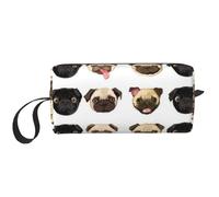 WSHFFILO Federmäppchen, Motiv: Mops, klein, Schwarz / Gelb