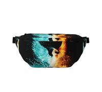 WSHFFILO Fire and Water Phoenix Printed Crossbody Waist Pack Casual Chest Bag