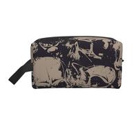 WSHFFILO Kulturbeutel mit Aufdruck "Many Skulls Get Together", bedruckte Aufbewahrungstasche, Make-up-Tasche, Reise-Kulturbeutel, weiß, Einheitsgröße