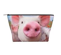 WSHFFILO Lustige Aufbewahrungstasche mit niedlichem Schweinchen-Motiv, für den täglichen Gebrauch, Make-up-Tasche, Reise-Kulturbeutel, Kosmetiktasche, Schwarz , Einheitsgröße