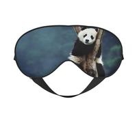 WSHFFILO Niedliche Panda-bedruckte doppelseitige weiche Verdunkelungs-Augenmaske, Schlafhilfe, Augenmaske, Reise-Augenmaske