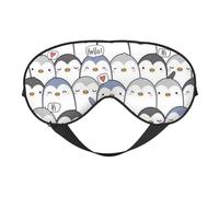 WSHFFILO Niedliche Pinguin-bedruckte doppelseitige weiche Verdunkelungs-Augenmaske Einschlafhilfe Augenmaske Reiseaugenmaske