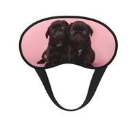 WSHFFILO Niedliche schwarze Mops-bedruckte Verdunkelungs-Schlafmaske, Reise-Augenmaske