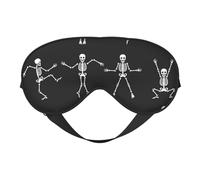 WSHFFILO Niedliche Skelett-Tanz-bedruckte doppelseitige weiche Verdunkelungs-Augenmaske, Schlafhilfe, Augenmaske, Reise-Augenmaske