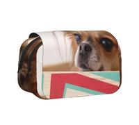 WSHFFILO Papillon in The Box Bedrucktes Doppel-Klappetui Federmäppchen Federtasche Tragbare Schreibwarentasche, Schwarz , Einheitsgröße, Münztasche