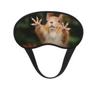 WSHFFILO Schlafmaske mit Eichhörnchen-Motiv, lustig, Tierdruck, verdunkelnd, Reiseaugenmaske