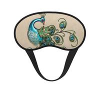 WSHFFILO Schlafmaske mit Pfauenmuster, bedruckt, für Reisen