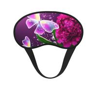 WSHFFILO Schöne violette Schmetterlings-/Blumendruck-Schlafmaske, Reise-Augenmaske