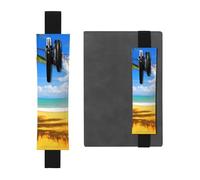 WSHFFILO Stifteetui aus Leder, Motiv: Sonnenuntergang Palme, bedrucktes Lesezeichen, Federmäppchen, Schwarz , Einheitsgröße, Münztasche