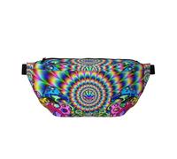 WSHFFILO Umhängetasche mit abstraktem Pilz, buntes Mandala-Druck, lässige Brusttasche