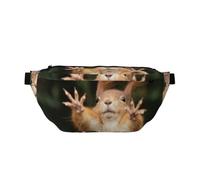 WSHFFILO Umhängetasche mit Eichhörnchen-Motiv, lustiges Tiermotiv, lässige Brusttasche