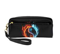 WSHFFILO Water and Fire Tai Chi bedrucktes Federmäppchen, kleine Make-up-Tasche, tragbare Schreibwaren-Tasche