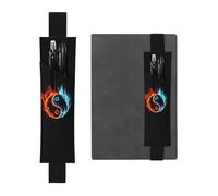 WSHFFILO Water and Fire Tai Chi bedrucktes Leder-Stifthalter, Lesezeichen, Federmäppchen, Schwarz , Einheitsgröße, Münztasche