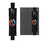 WSHFFILO Water and Fire Tai Chi bedrucktes Leder-Stifthalter, Lesezeichen, Federmäppchen, Schwarz , Einheitsgröße, Münztasche