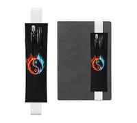 WSHFFILO Water and Fire Tai Chi bedrucktes Leder-Stifthalter, Lesezeichen, Federmäppchen, weiß, Einheitsgröße, Münztasche