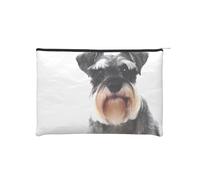 WSHFFILO Well-Behaved Schnauzer bedruckte Papier-Kosmetiktasche, wiederverwendbare Kosmetiktasche, Make-up-Tasche, Reise-Kulturbeutel