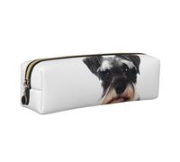 WSHFFILO Well-Behaved Schnauzer bedrucktes Leder-Federmäppchen, Federmäppchen, gold, Einheitsgröße, Münztasche