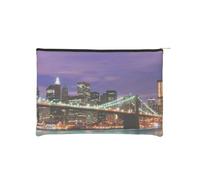 WSHFFILO Wiederverwendbare Kosmetiktasche aus bedrucktem Papier, Motiv: New York Night, Make-up-Tasche, Reise-Kulturbeutel