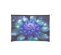 WSHFFILO Wiederverwendbare Kosmetiktasche, Make-up-Tasche, Reise-Kulturbeutel, Fantasy-Blaue Blume