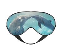 WSHFFILO Winter The Delphin Printed Double Sided Soft Blackout Eye Mask Sleep Aid Eye Mask Travel Eye Mask