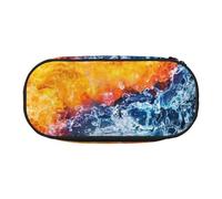 WSHFFILO Yin Yang Feuerwasser-bedrucktes Federmäppchen, Federmäppchen, tragbare Schreibwaren-Tasche, Schwarz , Einheitsgröße, Münztasche