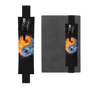 WSHFFILO Yin Yang Fire Water bedrucktes Leder-Stifthalter, Lesezeichen, Federmäppchen, Schwarz , Einheitsgröße, Münztasche