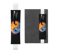WSHFFILO Yin Yang Fire Water bedrucktes Leder-Stifthalter, Lesezeichen, Federmäppchen, weiß, Einheitsgröße, Münztasche