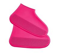 WSQHAO 4 Paar Gummi-Regenstiefel-Überschuhe for den Außenbereich, wasserdichte Silikon-Überschuhe for regnerische Tage Für Regen(Red,L)