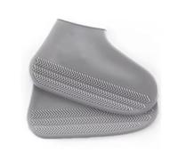 WSQHAO 4 Paar Gummi-Regenstiefel-Überschuhe for den Außenbereich, wasserdichte Silikon-Überschuhe for regnerische Tage Für Regen(Gray,L)