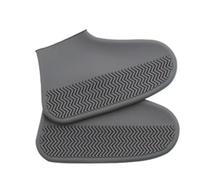 WSQHAO 4 Paar Silikon-Galoschen, wasserdichte Überschuhe for Regenstiefel, Gummi-Regenüberschuhe, Schuhe, Schutz, Unisex, Anti-Rutsch Für Regen(Gray,L)