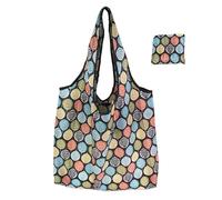 WSQHAO 5 Stück faltbare Einkaufstasche, wiederverwendbar, Reise-Einkaufstüte, Strandspielzeug, Aufbewahrungsbeutel, Druck-Einkaufstasche, Beutel-Paket für Einkaufen(Color2)