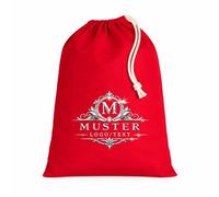 wt24print Baumwollbeutel mit Kordelzug personalisierbar mit Logo oder Text, L, Classic Red