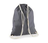 wt24print Cotton Gymsac Baumwoll Turnbeutel mit Kordelzug-Verschluss in vielen Farben | 10x Graphite Grey