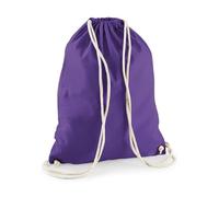 wt24print Cotton Gymsac Baumwoll Turnbeutel mit Kordelzug-Verschluss in vielen Farben | 10x Purple