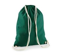 wt24print Cotton Gymsac Baumwoll Turnbeutel mit Kordelzug-Verschluss in vielen Farben | 20x Bottle Green