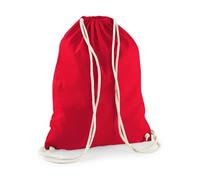 wt24print Cotton Gymsac Baumwoll Turnbeutel mit Kordelzug-Verschluss in vielen Farben | 50x Classic Red