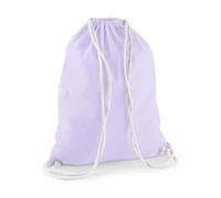 wt24print Cotton Gymsac Baumwoll Turnbeutel mit Kordelzug-Verschluss in vielen Farben | 50x Lavender/White