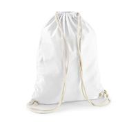 wt24print Cotton Gymsac Baumwoll Turnbeutel mit Kordelzug-Verschluss in vielen Farben | 5x White